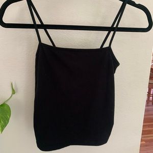 Plain black cropped tank
